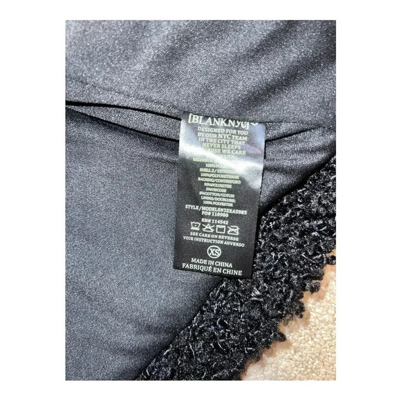 Blank NYC Black Vegan Leather & Sherpa Edge to Edge warm soft Trucker Jacket - Picture 7 of 8